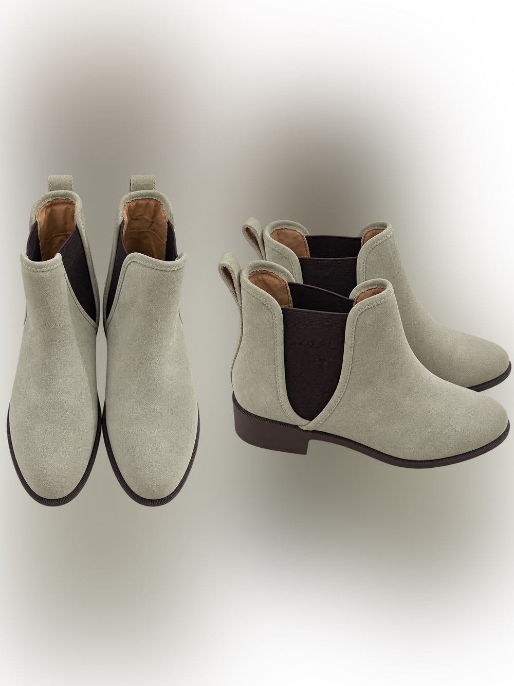 Steve Madden Darbie Women’s 8 Taupe Suede Chelsea Ankle Boots NEW W/ BOX